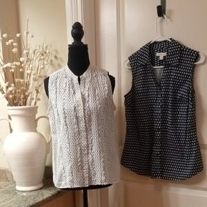 Two Charter Club Button Down Blouses. Both in Size 6